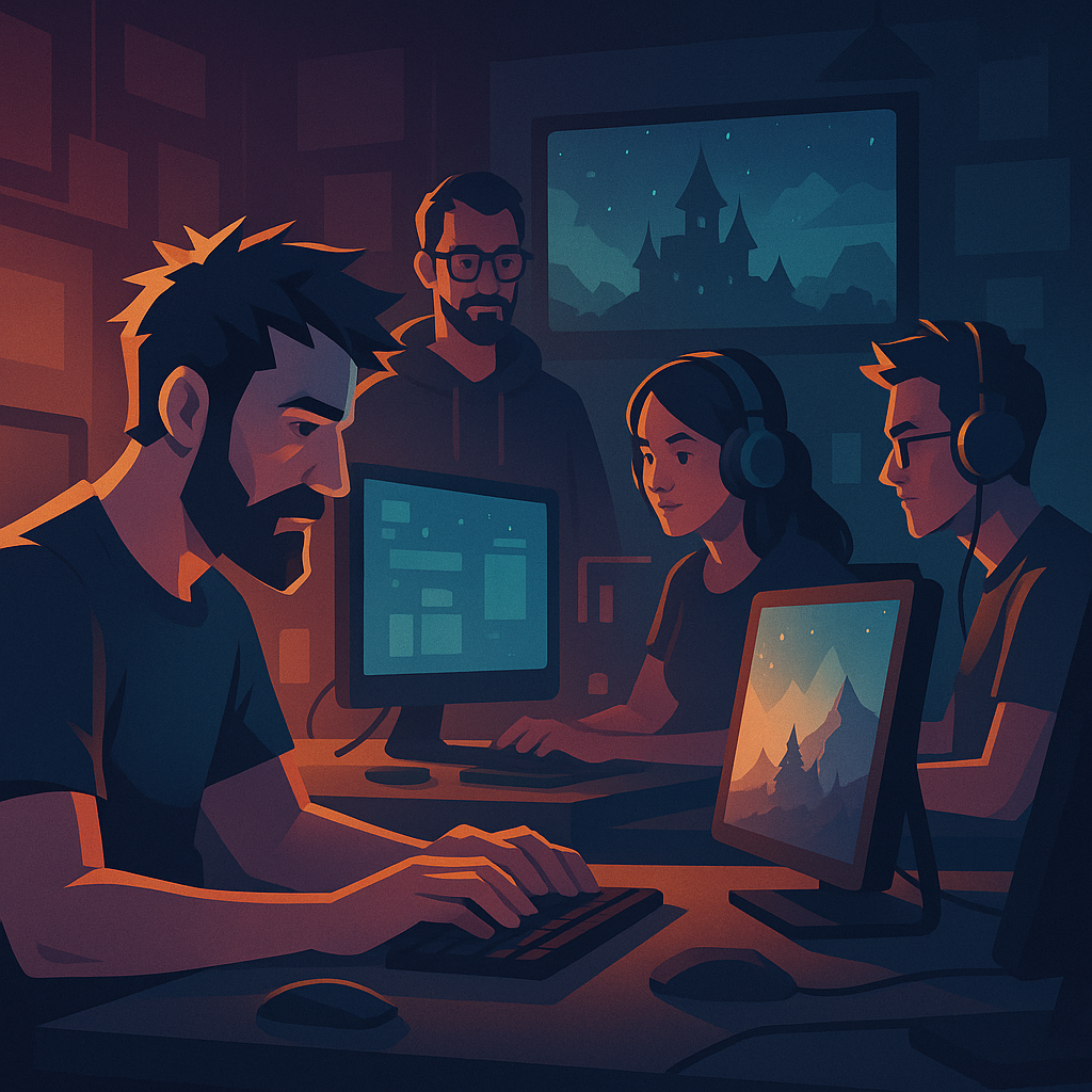 Buried Games Team Illustration