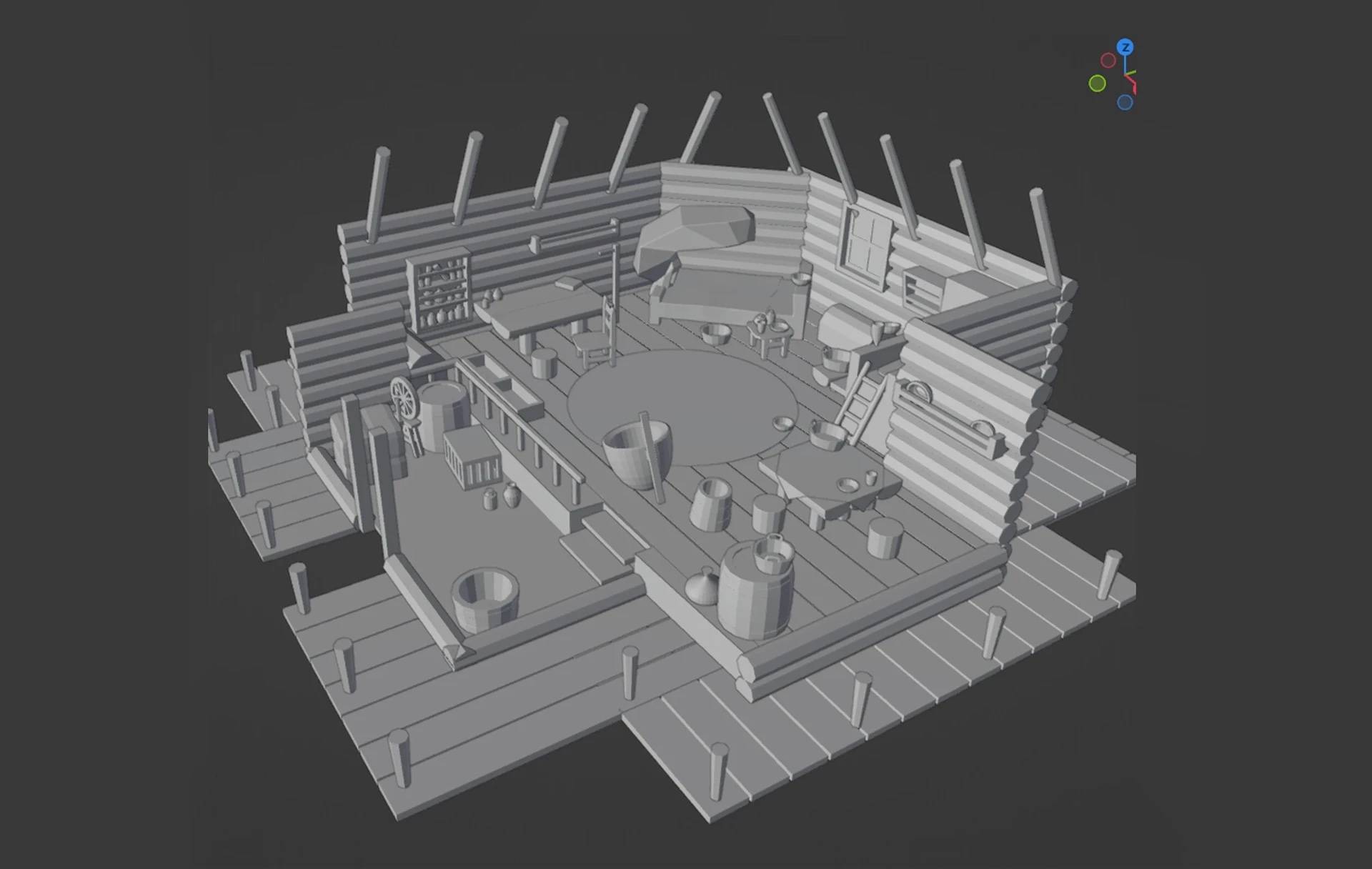 The 3D base built in Blender