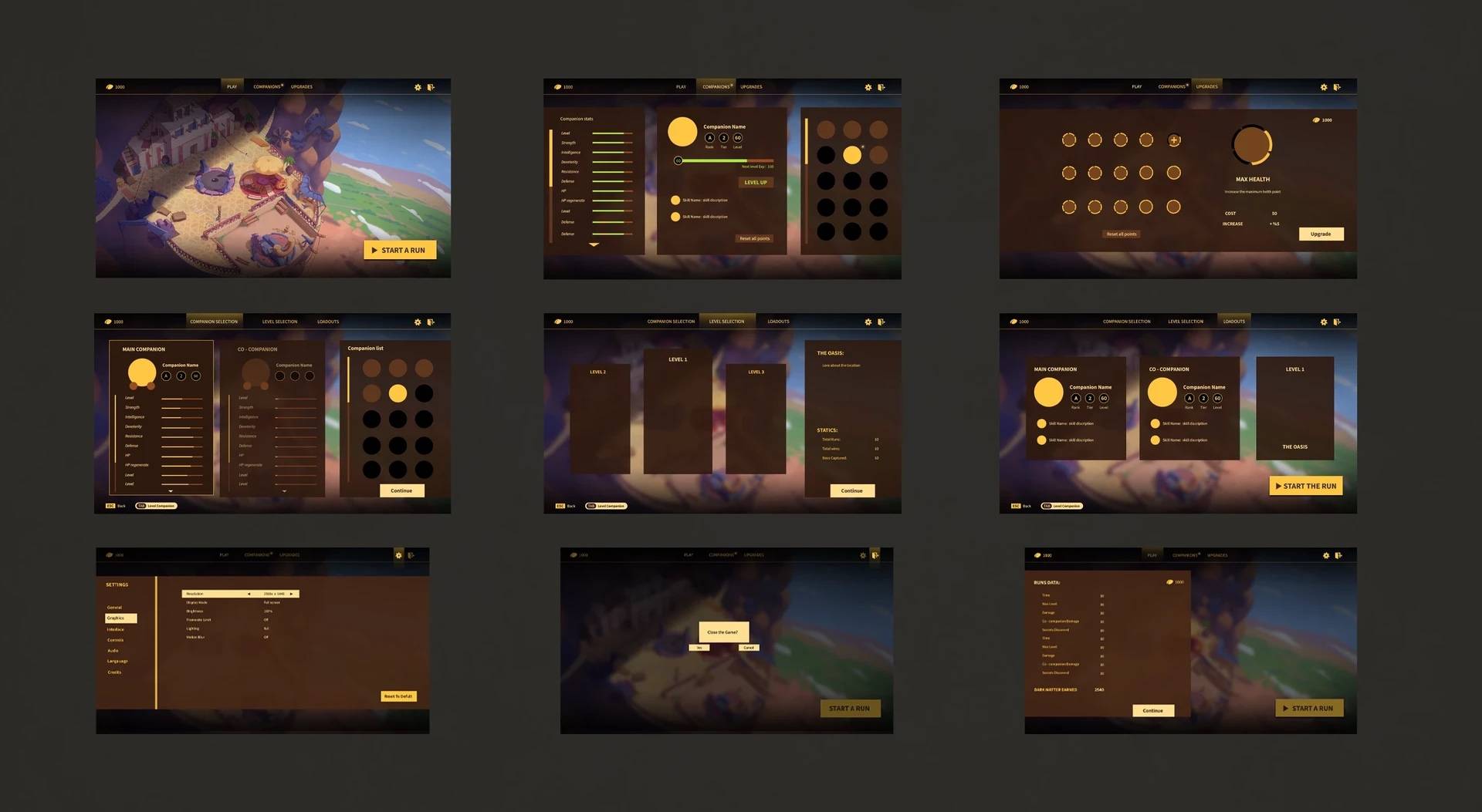 واجهة مقر اللعبة — نُفّذت في Unity