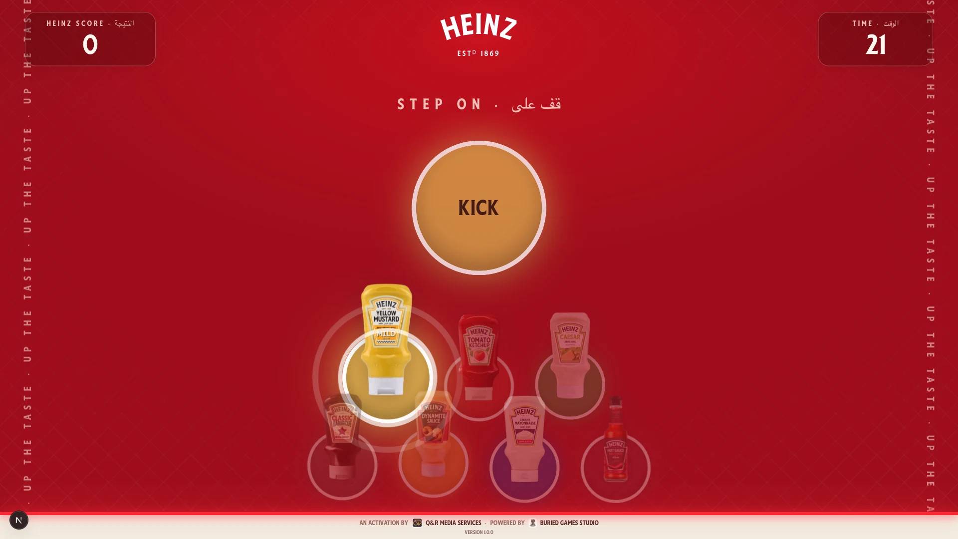 A live call: step on KICK, with the Heinz Score and round clock